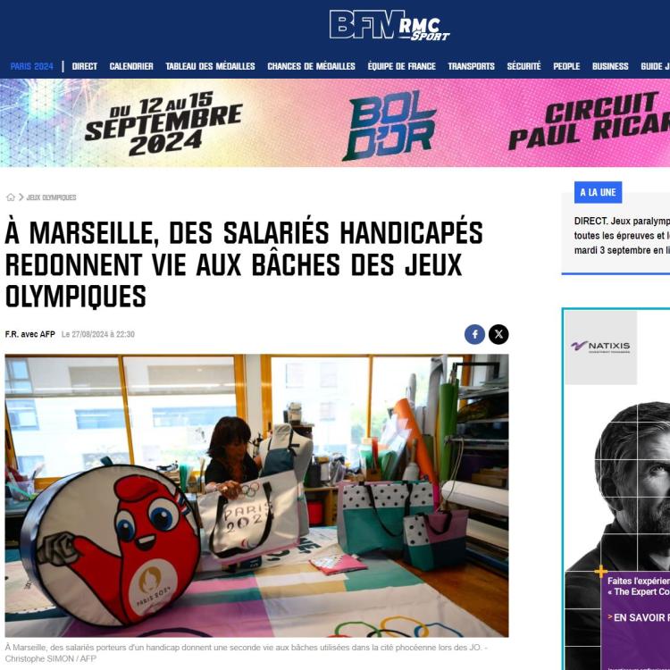 recyclage bache des JO article RMC SPORT